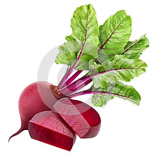 Beetroot isolated on white background with clipping path