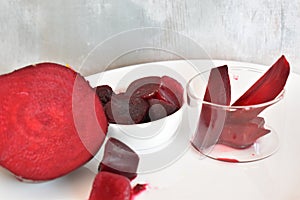 Beetroot juice ice cubes for skin care