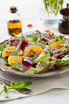 Beetroot,orange and blue cheese salad