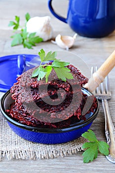 Beetroot pancakes