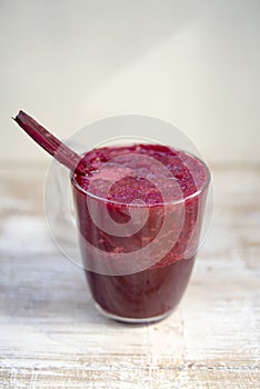 Beetroot red smoothie in a glass