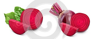 beetroot slice isolated on white background with full depth of field