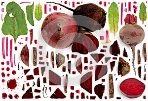 Beetroot Slice and Leaf Collection