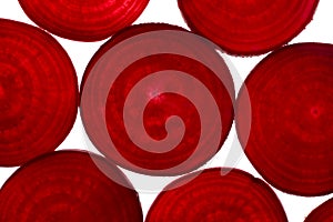 Beetroot slices from above