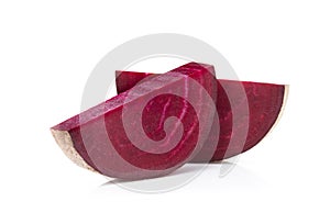 Beetroot slices isolated on white background
