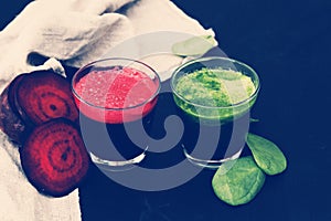 Beetroot and spinach drink