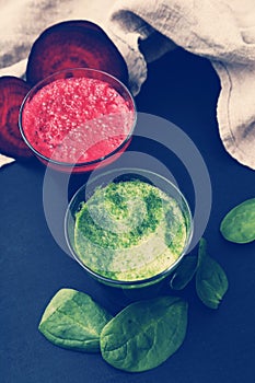 Beetroot and spinach drink