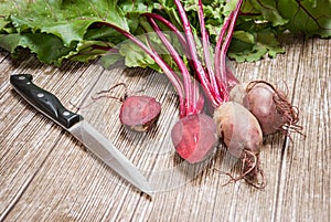 Beetroot on a wooden background