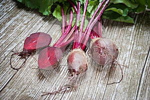 Beetroot on a wooden background