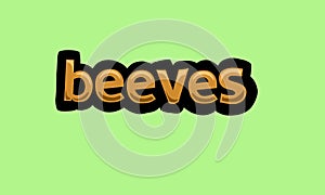 beeves writing vector design on a green background
