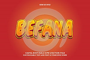 Befana editable text effect 3 dimension emboss comic style