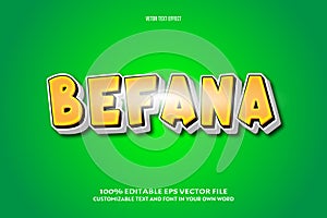 Befana editable text effect 3 dimension emboss comic style