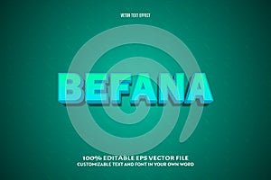 Befana editable text effect 3 with green color dimension emboss comic style