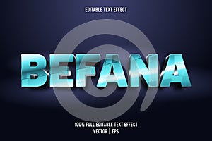 Befana editable text effect glossy blue metallic style