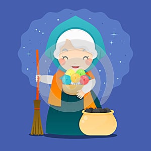 befana flat vector design illustration