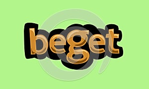 beget writing vector design on a green background