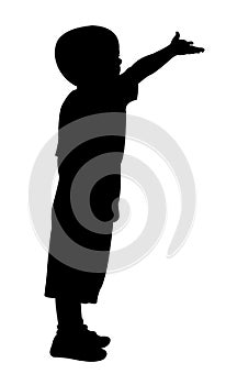 Beggar child silhouette