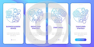 Begin with CIAM blue gradient onboarding mobile app screen photo
