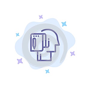 Begin, Start From Scratch, List, Note, Start Blue Icon on Abstract Cloud Background
