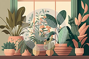 A beginners guide to spring houseplant preparation, created with Generative AI technology