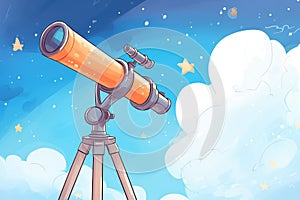 beginners telescope against galaxy scenery