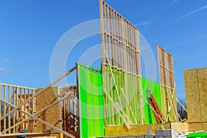 beginning of construction of plywood house