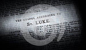 The beginning of the gospel of Luke in the King James Version of the Bible