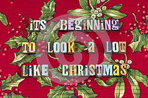 Beginning look Christmas joy day typography