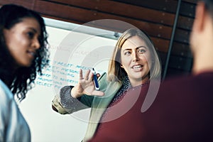 The beginning of a winning strategy. Shot of a group of colleagues having a brainstorming session in a modern office.