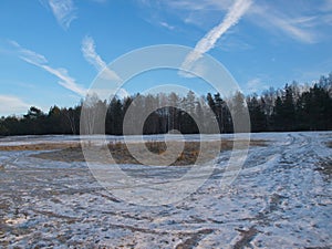 The beginning of winter in the area of the village of Spas-Kupalishche.