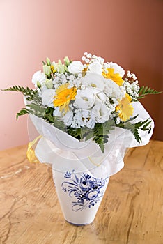 Begonia and gerbera flowers