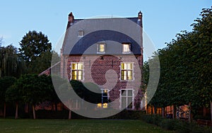 Beguinage At Night in Leuven, Belgium