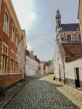 The beguinage and the St. Margaret`s church in Lier, Belgium