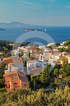 Begur with Castle, a typical Spanish town in Catalonia, Spain