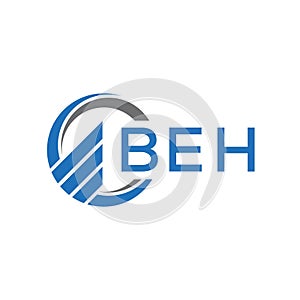BEH Flat accounting logo design on white background. BEH creative initials Growth graph letter logo concept. BEH business finance