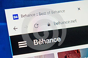 Behance.net Web Site. Selective focus.