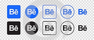 Behance vector logo icon set. Vector illustration