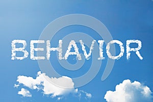 Behavior cloud word on sky