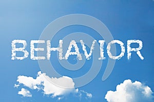 Behavior cloud word on sky photo