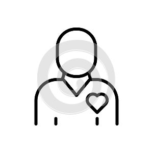 Black line icon for Behavior, conduct and deportment