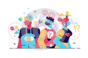 Behavior vector illustration. Flat tiny