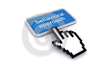 Behavioral approach button on white