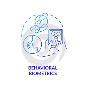Behavioral biometrics concept icon