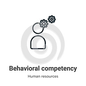 Behavioral competency outline vector icon. Thin line black behavioral competency icon, flat vector simple element illustration