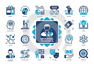 Behavioral Economics solid icon set