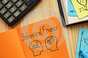 Behavioral finance is shown using the text photo
