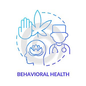 Behavioral health blue gradient concept icon