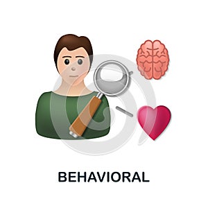 Behavioral icon. 3d illustration from neuromarketing collection. Creative Behavioral 3d icon for web design, templates