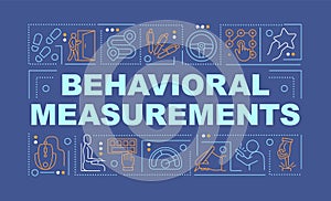 Behavioral measurements word concepts dark blue banner