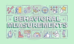 Behavioral measurements word concepts green banner